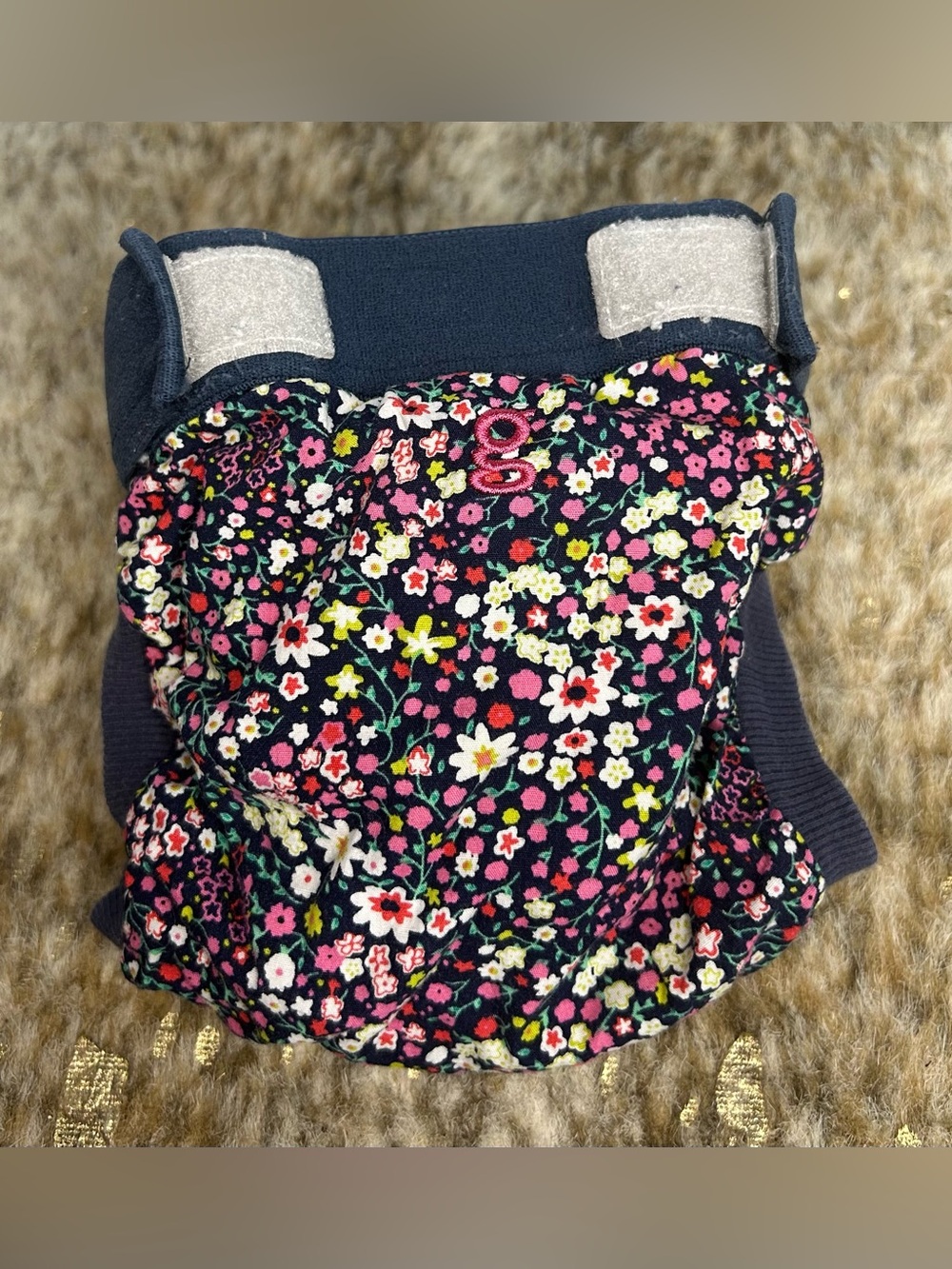 5 for $25🔥GDiapers Pink Floral Reusable Cloth Diaper Medium (13-28lbs)